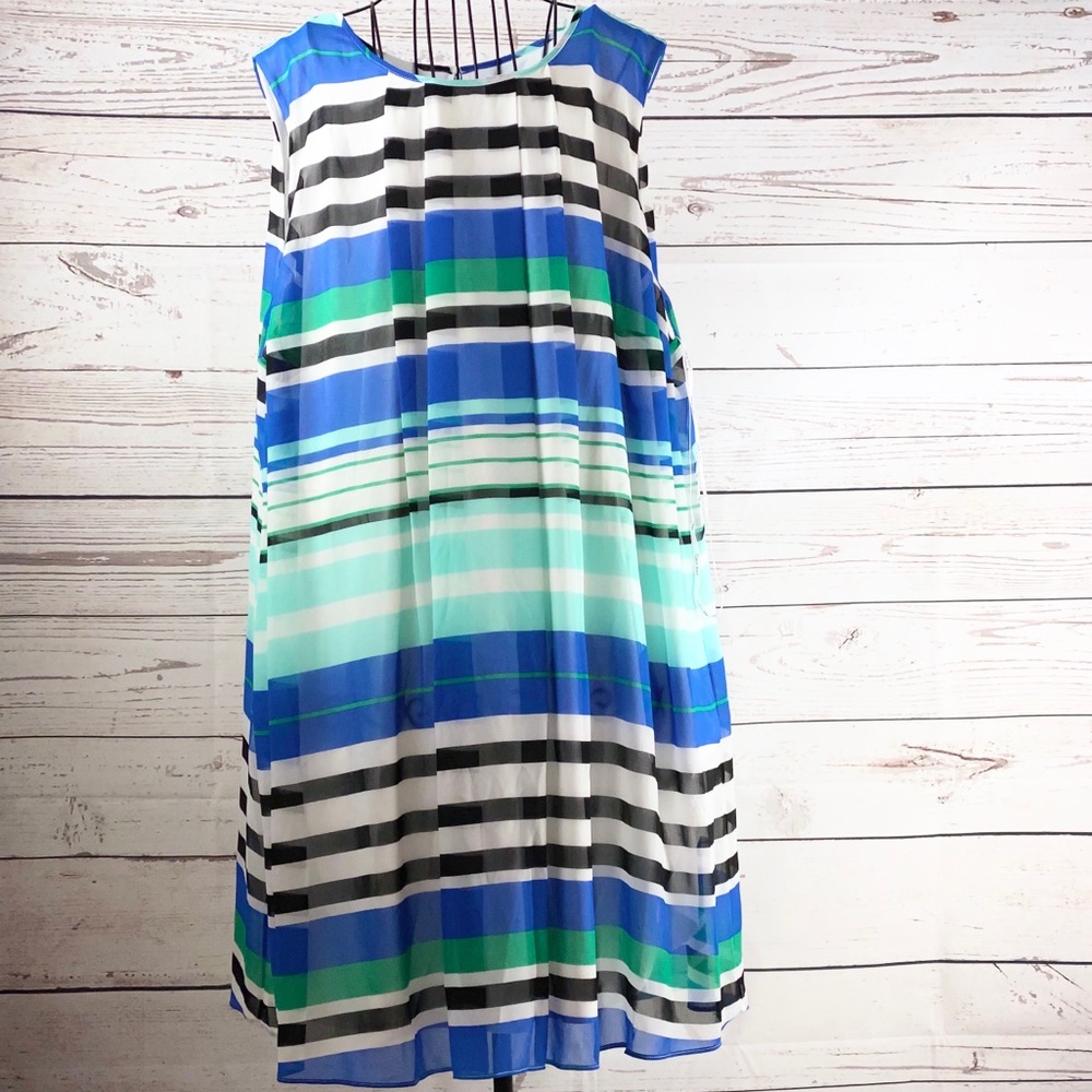 Calvin Klein Sleeveless Pleated Sheer Dress For Women Size 22W